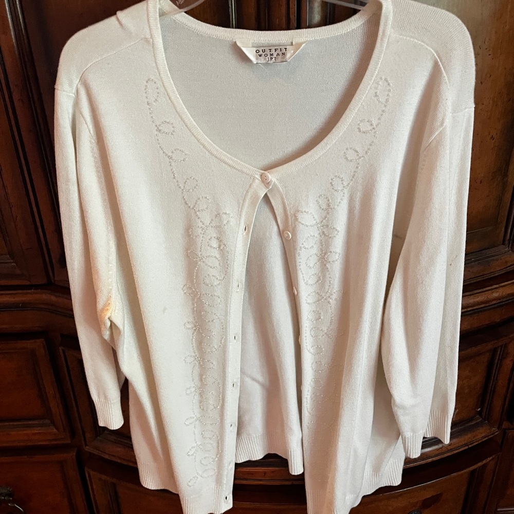 Beautiful Cream Cardigan With Beaded Detail